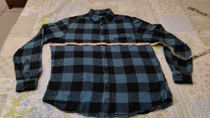 Blue &amp; Black Plaid Flannel Shirt