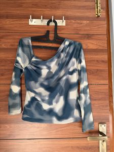 Abstract Printed One Shoulder Top