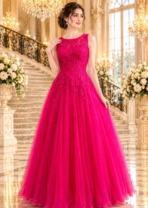 Stunning Pink Lace Gown