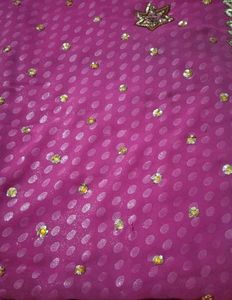 Exquisite Embroidered Pink Saree