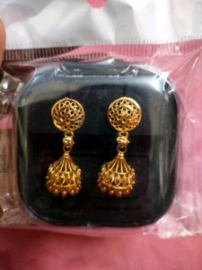 Elegant Gold Tone Jhumka Earrings