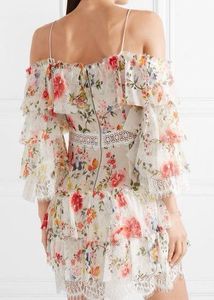 Floral Off-Shoulder Tiered Mini Dress