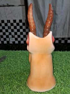 Vintage Antelope Head Ceramic Planter