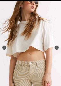 H&amp;M Divided low rise flared trousers beige swirl✨️