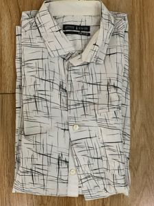 Arrow New York Men's White Graphic Shirt