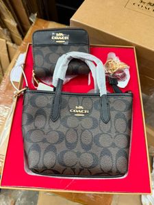 Coach Signature Print Mini Tote Bag Set