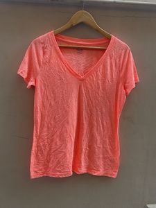 Coral V-Neck T-Shirt