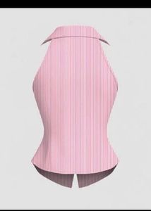 Pink Striped Halter Neck Top