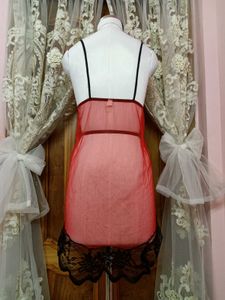 Red &amp; Black Lace Lingerie Babydoll