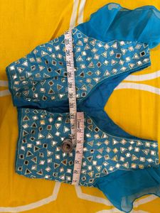 Stunning Yellow &amp; Teal Lehenga Choli Set