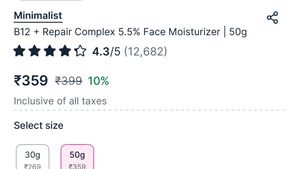Minimalist Face Moisturizer B12+Repair Complex