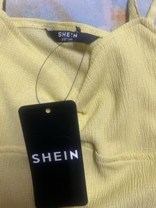 Shein Lime Yellow Ruched Cami Top