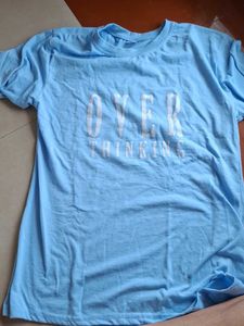 Baby Blue "Overthinking" Graphic Tee