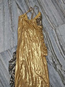 Gold &amp; Black Embellished Gown