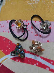 Sparkling Hair Clips &amp; Ties Set of 5