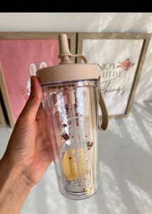 Cute Cartoon Tumbler with Straw