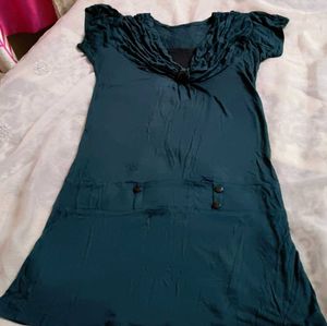 Stylish Teal Short Dress | Casual Western Wear