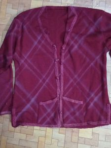Maroon Knit Cardigan