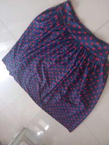 Cute Navy & Red Polka Dot Skirt