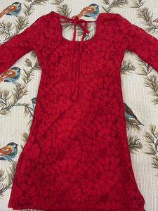 Red Lace Kurti