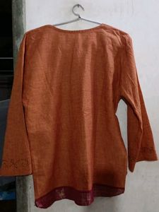 Embroidered Brownish Orange Top