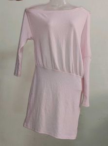 Cold Shoulder Ribbed Mini Dress