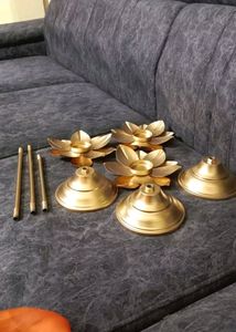Light Weight Lotus Shape Golden Metal Decor