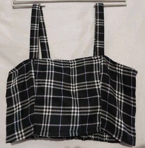 Plaid Crop Top and Pleated Skirt Set