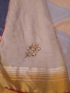 Cotton Work Saree With Stitched Blouse