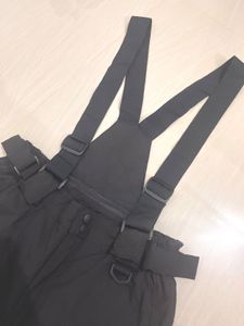 Black Snow Bib Pants with Suspenders