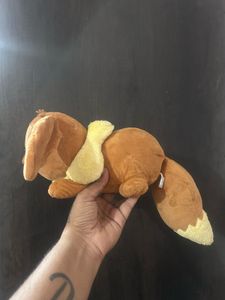 Pokemon Sleeping Eevee Plush Stuffed Toy Brown