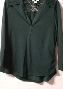 H&amp;M Black Lace Top