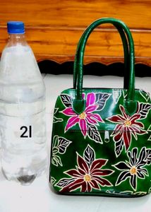 🟢 New Floral Pure Leather Handbag