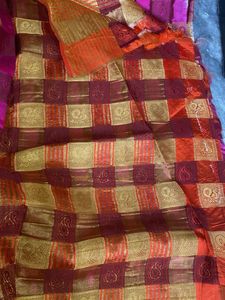 Vibrant Pink &amp; Gold Silk Saree