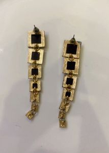 New Elegant Black Gemstone Drop Earrings