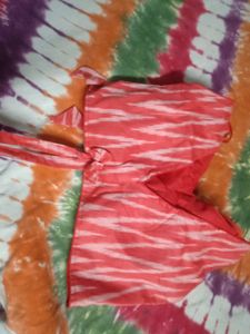 Coral Zebra Print Top