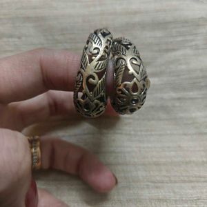 filigree brass chunky hoops