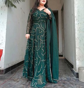 Green Gown With Dupatta
