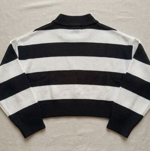 Striped Cropped Knit Sweater
