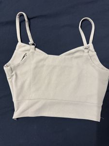 Cute Beige Crop Top