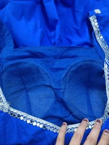 Royal Blue Kurta Set with Yellow Dupatta