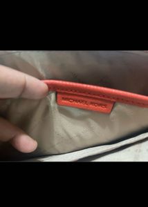 Authentic Michael Kors coral Leather Crossbody Bag