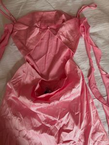 pink ruffle dress