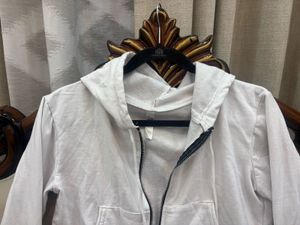 White Zip-Up Hoodie