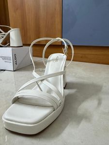 ALDO Stylish White Platform Block Heels