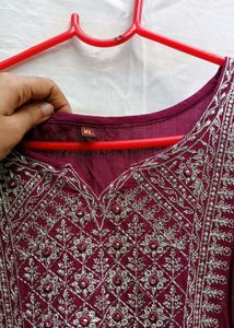 Grape Wine colour Kurta suit set