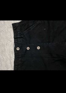 Black Button-Front Skirt