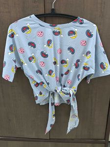 Cute Cartoon Print Crop Top