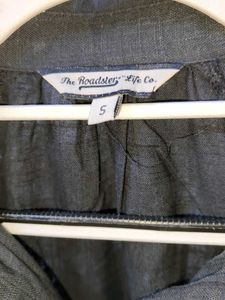 Cotton Black Button-Up Shirt