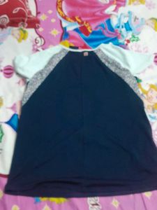 Blue &amp; White Short Sleeve Top